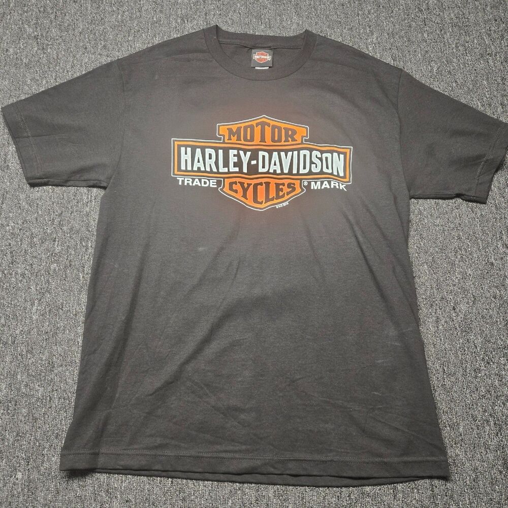 Harley-Davidson Mens L T-Shirt Thunder Mountain Loveland CO Black SS Graphic